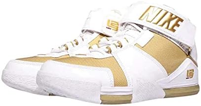 Nike T nis de basquete masculino Lebron Zoom II, Ouro branco/met